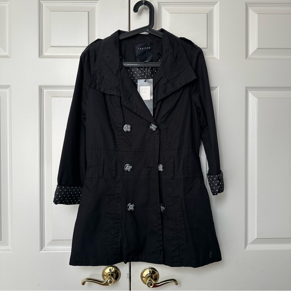 Therapy Black Trench Coat Classic Style